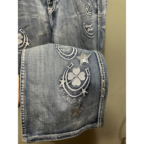 Cowgirl Tuff Girls Double Lucky Mid Rise Bootcut Denim Jeans Size 34Lx35W EUC - Picture 3 of 6